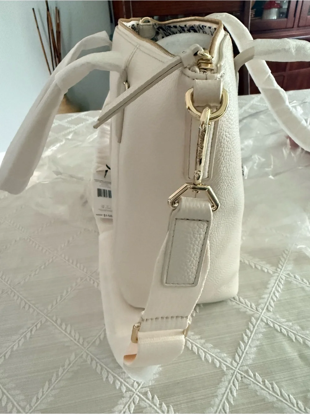 Vera Bradley Charlie Leather  Shoulder Bag -Coconut White-NWT